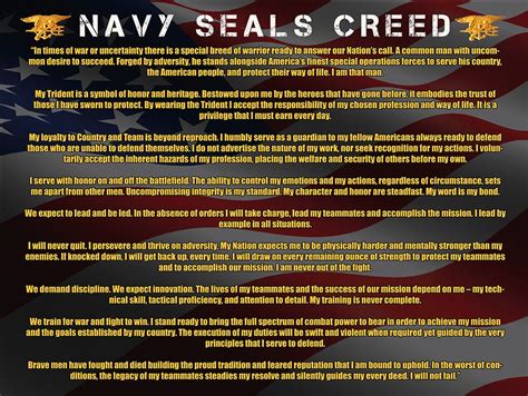 Udt navy seal creed - Navy SEALs must be able to hold their breath underwater for at least two minutes. In addition, they must perform this feat without producing bubbles. The Navy SEALS organization is a highly selective. The name comes from the ability to func...